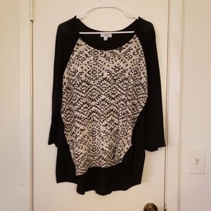Knit Black, Cream & Silver Pattern Tunic